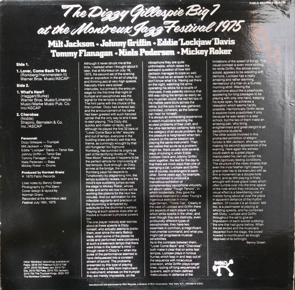 The Dizzy Gillespie Big 7 At The Montreux Jazz Festival 1975