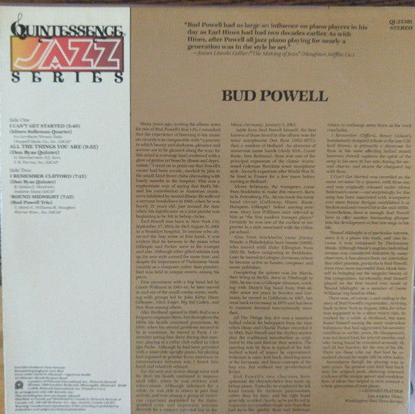Master Release: Unknown Release by Bud Powell
