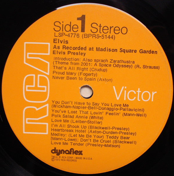 Elvis As Recorded At Madison Square Garden