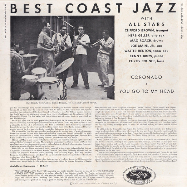 Release: Best Coast Jazz-Vinyl-Japan-1971-SFX-7394(M)-13018798