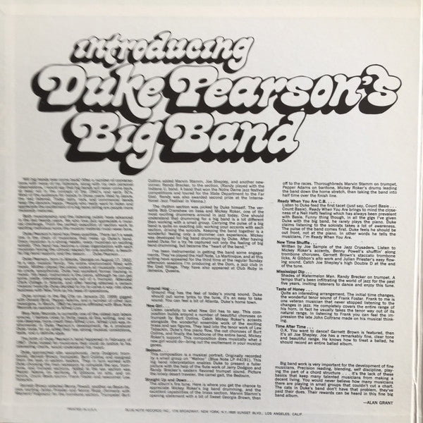 Introducing Duke Pearson's Big Band