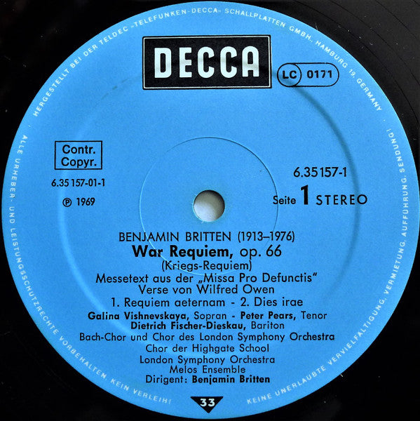 War Requiem - Kriegs-Requiem, Op. 66