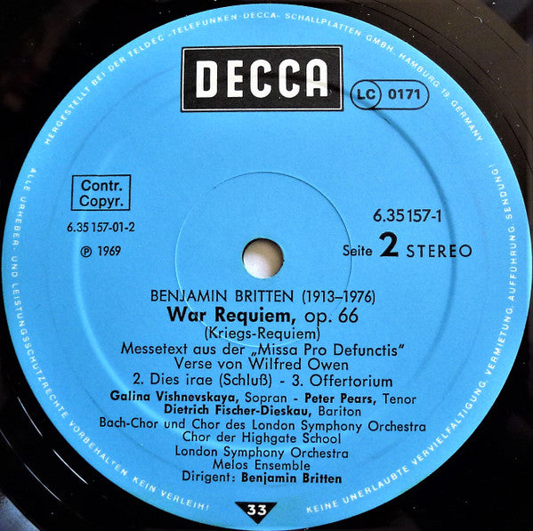 War Requiem - Kriegs-Requiem, Op. 66