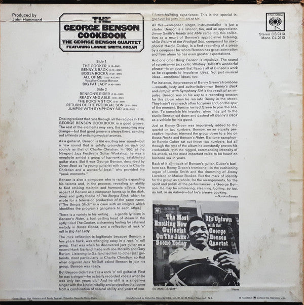 Release: The George Benson Cookbook-Vinyl-US-1970-CS 9413-10586080