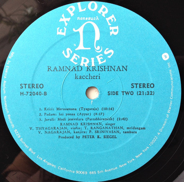 Kaccheri (A Concert Of South Indian Classical Music) = インドの音楽の名演奏家たちVol.2