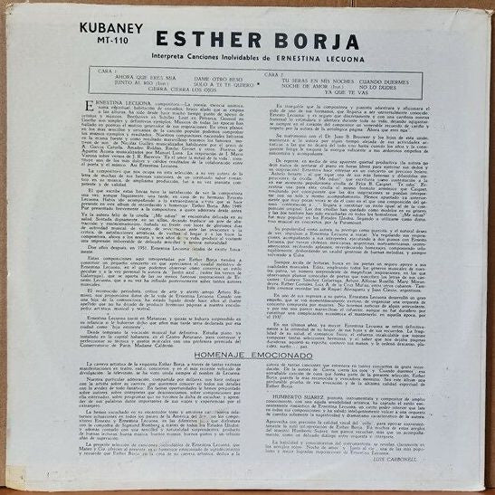 Esther Borja Interpreta Canciones Inolvidables De Ernestina Lecuona