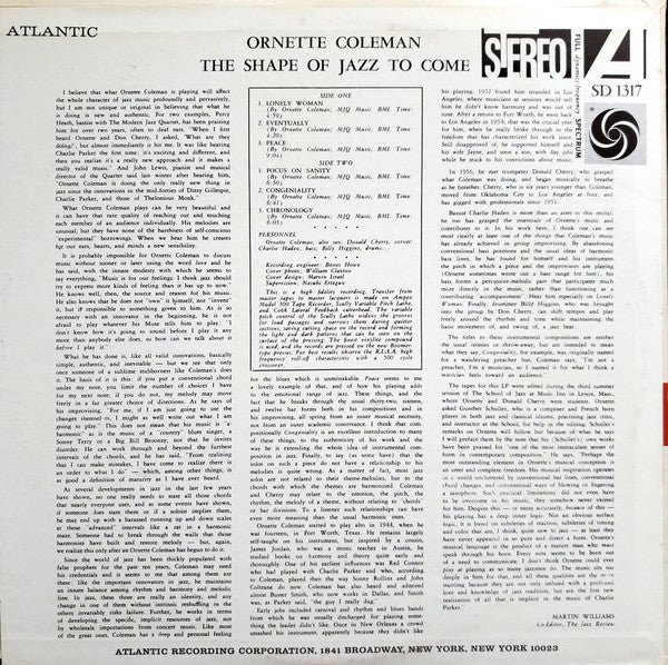 Release: The Shape Of Jazz To Come-Vinyl-US-1975-1317, SD 1317-23000810