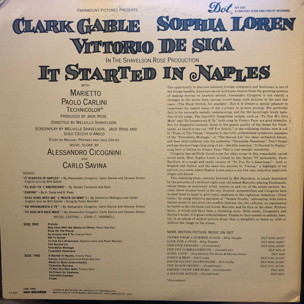 ナポリ湾 = It Started In Naples (Original Motion Picture Soundtrack)