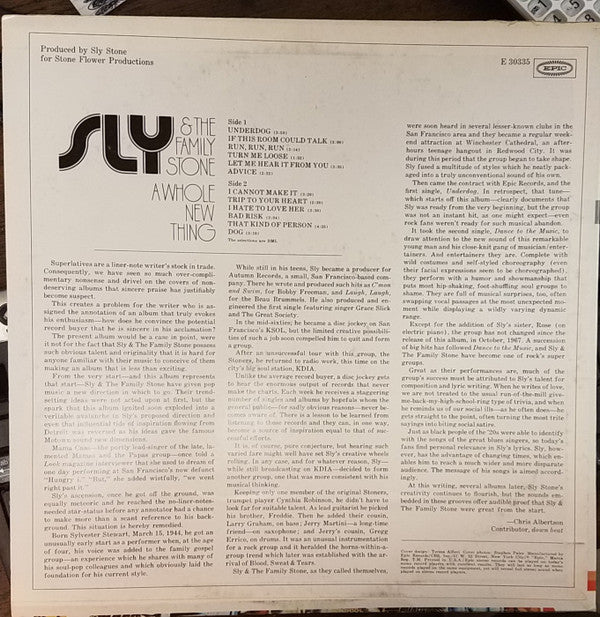 Master Release: A Whole New Thing by Sly & The Family Stone