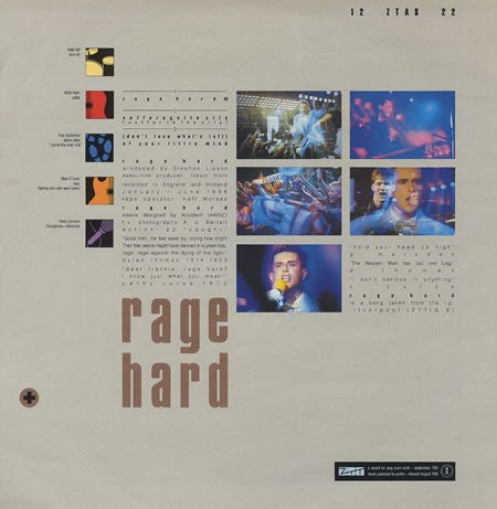 Release: Rage Hard-Vinyl-UK-1986-12 ZTAS 22-95366
