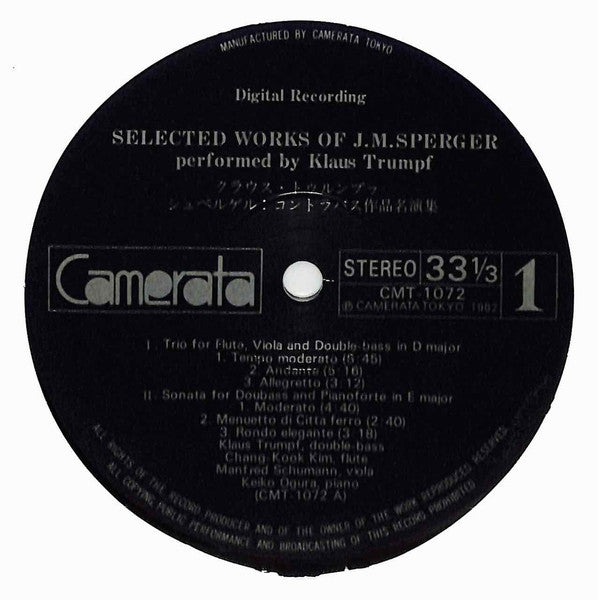 Selected Works Of J.M.Sperger