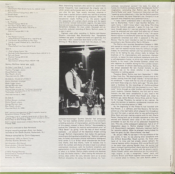 Release: Saxophone Colossus And More-Vinyl-US-1975-P-24050-20208907