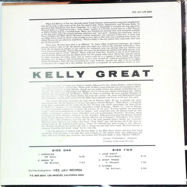 Release: Kelley Great-Vinyl-US-1967-LP 3004, LPS 3004, VJLP-3004-22684199