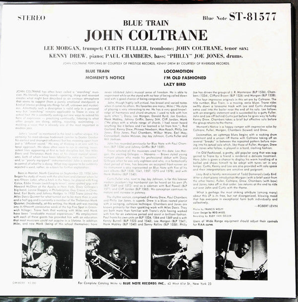 Master Release: Blue Train by John Coltrane