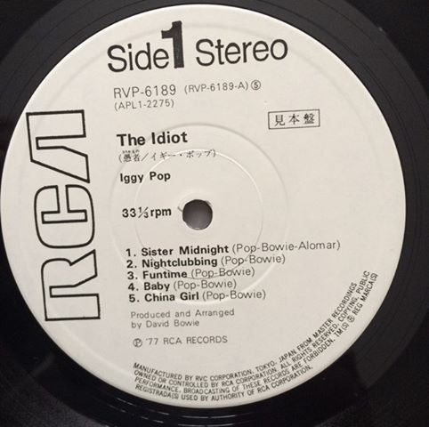 Release: The Idiot-Vinyl-Japan-1977-RVP-6189-11641102