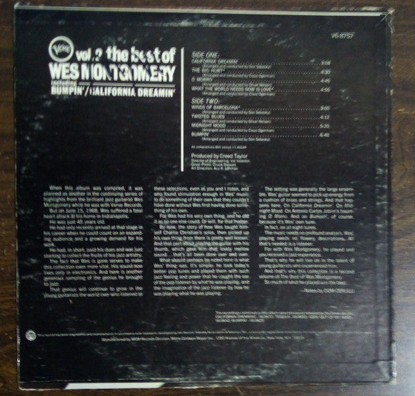 Release: The Best Of Wes Montgomery Vol. 2-Vinyl-US-None-V6-8757, V6/8757-15331730