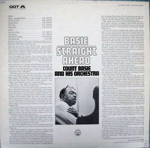Release: Basie Straight Ahead-Vinyl-US-1968-DLP 25902-11779573