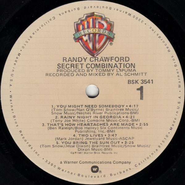 Release: Secret Combination-Vinyl-US-1981-BSK 3541-14024909