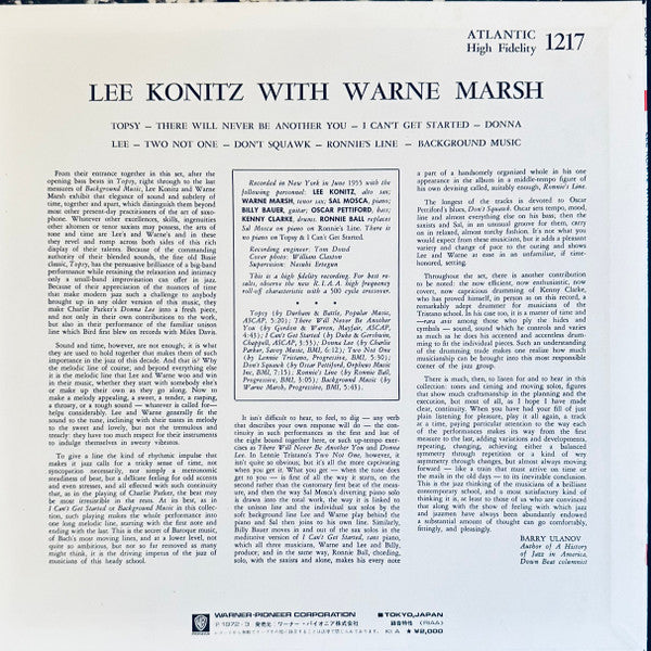 Release: Lee Konitz With Warne Marsh-Vinyl-Japan-1973-P-6071A, LP-1217-29065435