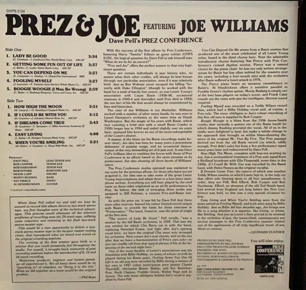 Release: Prez & Joe - In Celebration Of Lester Young-Vinyl-US-1979-GNPS 2124-14598986