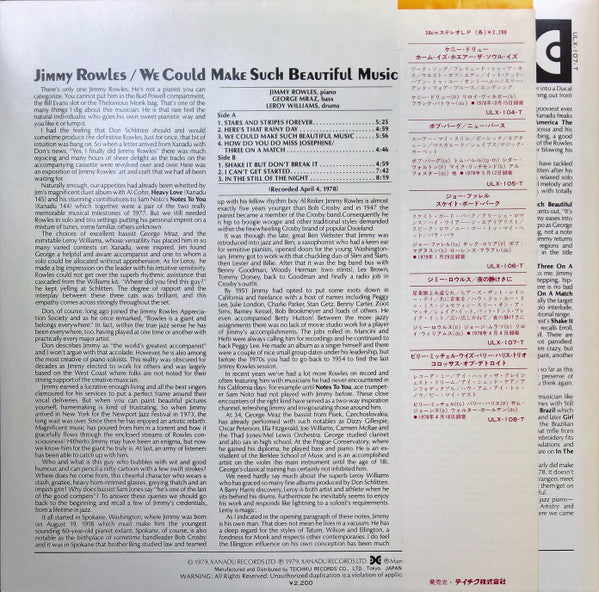 Master Release: We Could Make Such Beautiful Music Together by Jimmy Rowles