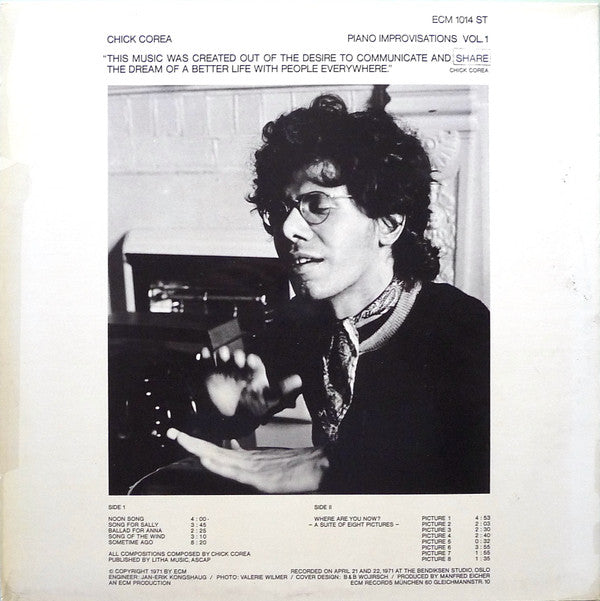 Release: Piano Improvisations Vol. 1-Vinyl-Germany-1971-ECM 1014 ST-17685160