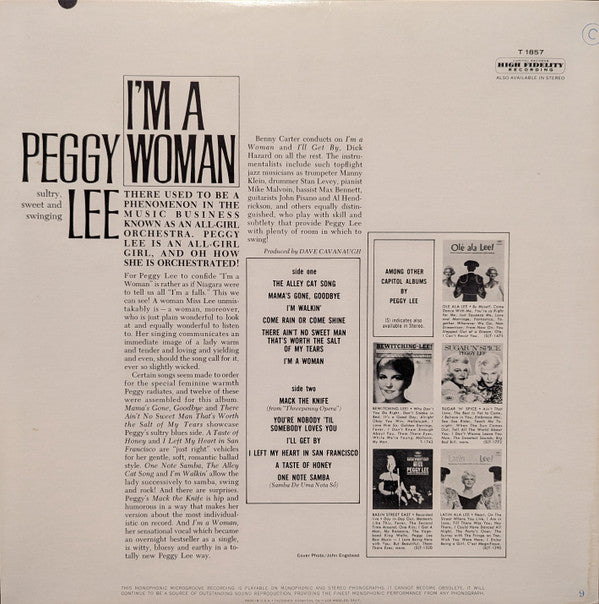 Release: I'm A Woman-Vinyl-US-1963-T 1857, T-1857-22339531