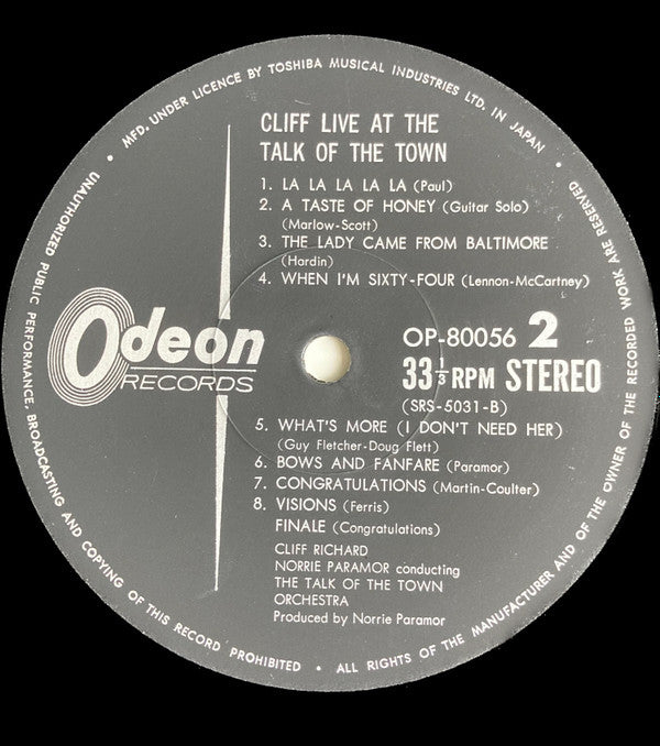 Cliff Live At The Talk Of The Town