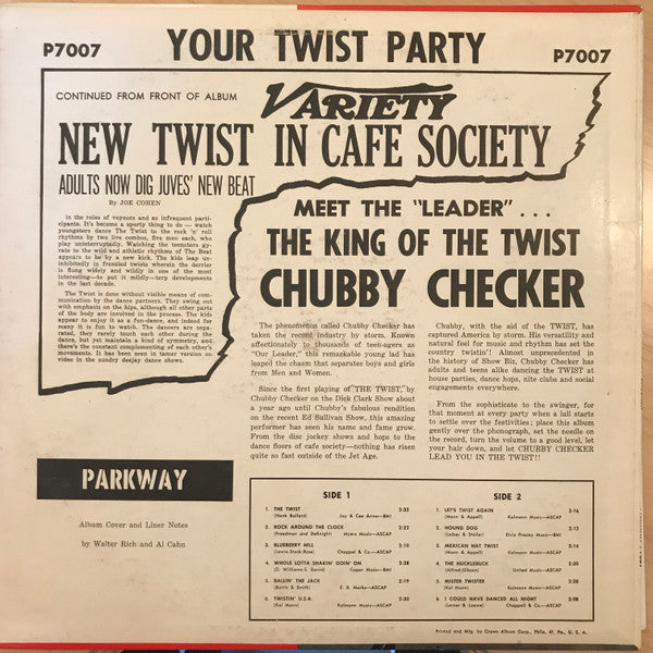 Master Release: Your Twist Party (With The King Of Twist) by Chubby Checker