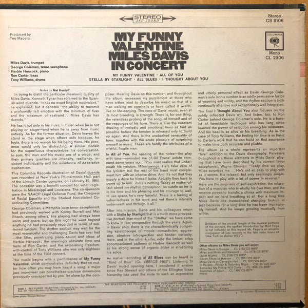 My Funny Valentine - Miles Davis In Concert