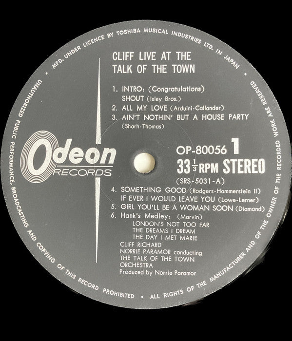 Cliff Live At The Talk Of The Town
