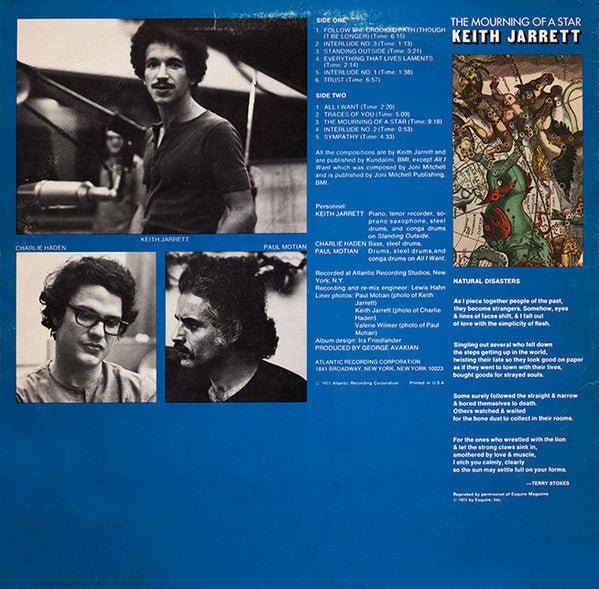 Release: The Mourning Of A Star-Vinyl-US-1971-SD 1596-1557136