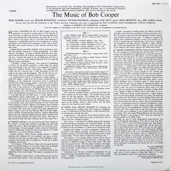 Master Release: Coop! The Music Of Bob Cooper by Bob Cooper