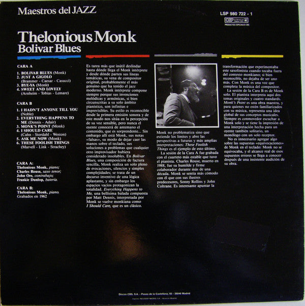 Master Release: Bolivar Blues by Thelonious Monk