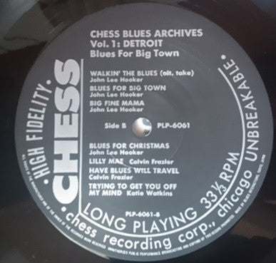 Blues For Big Town - Chess Blues Archives Vol.1: Detroit