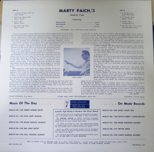 Marty Paich Trio