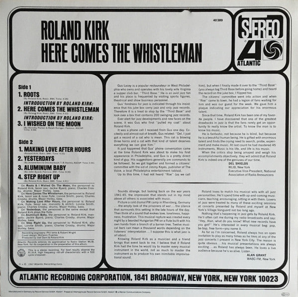 Release: Here Comes The Whistleman (Recorded "Live")-Vinyl-Germany-None-40 389, SD 3007-2411603