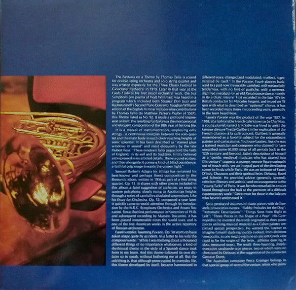 Fantasia On A Theme By Thomas Tallis, Adagio For Strings, Irish Tune From County Derry, Pavane, Gymnopedies Nos.1 And 3