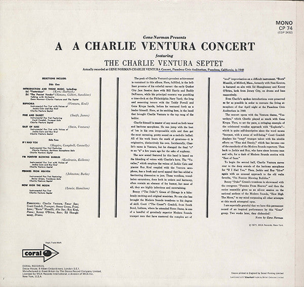 Gene Norman Presents A Charlie Ventura Concert