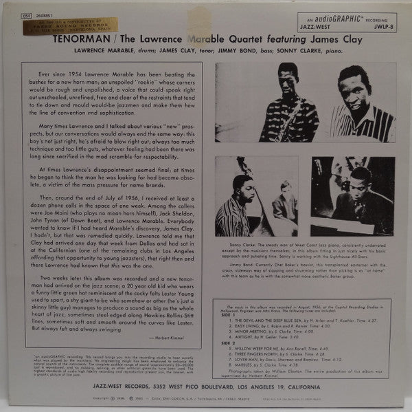 Master Release: Tenorman by The Lawrence Marable Quartet