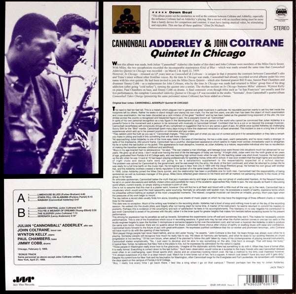 Release: Cannonball Adderley Quintet In Chicago-Vinyl-Europe-2010-JWR 4523-3450039
