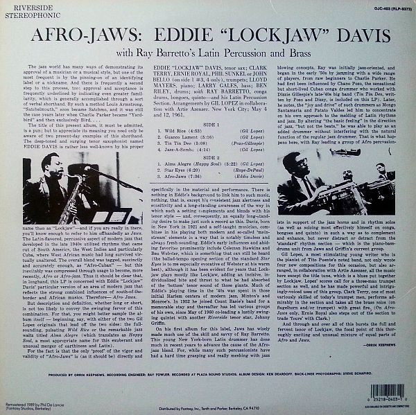 Release: Afro-Jaws-Vinyl-US-1989-OJC-403, RSLP 373-2697817