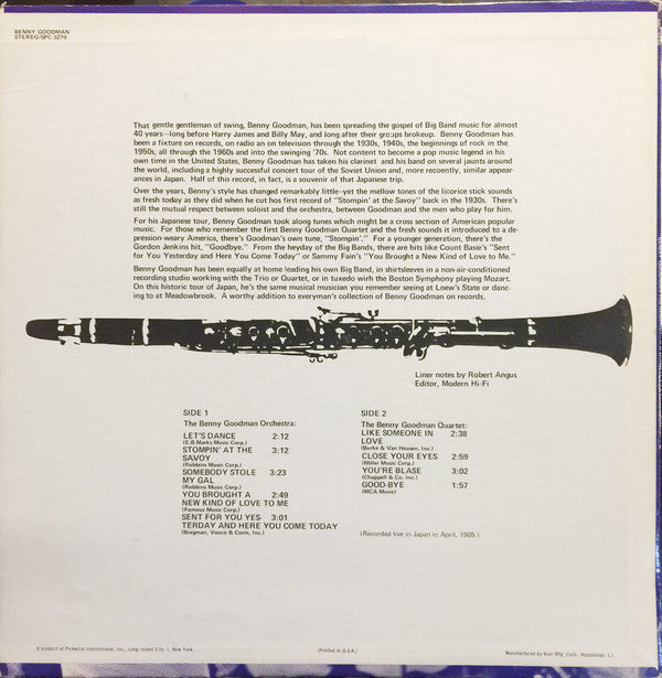 Master Release: Let's Dance by Benny Goodman And His Orchestra
