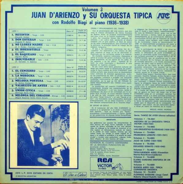 Master Release: D'Arienzo - Biagi - (1936-1938) by Juan D'Arienzo Y Su Orquesta Típica