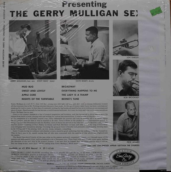 Presenting The Gerry Mulligan Sextet