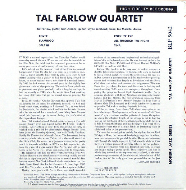 Master Release: Tal Farlow Quartet by The Tal Farlow Quartet