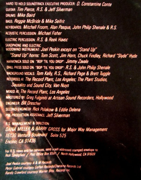 Hard To Hold - Soundtrack Recording