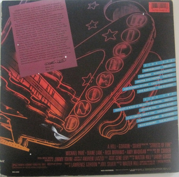 Release: Streets Of Fire - Music From The Original Motion Picture Soundtrack-Vinyl-US-1984-MCA-5492-9170190