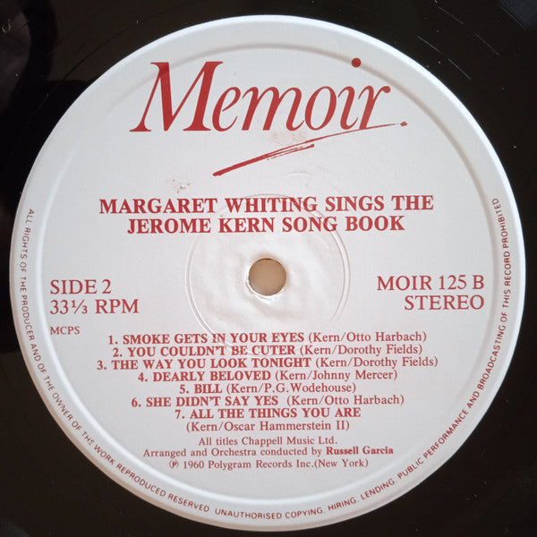 Sings The Jerome Kern Song Book