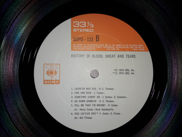 History Of Blood, Sweat & Tears